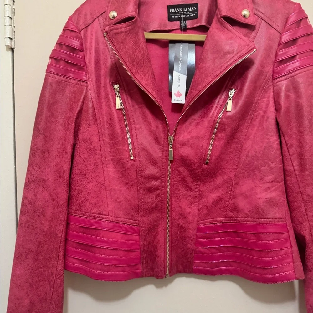 NWT Frank Lyman Designer Moto Jacket – Luxe Faux Leather - Picture 2 of 16